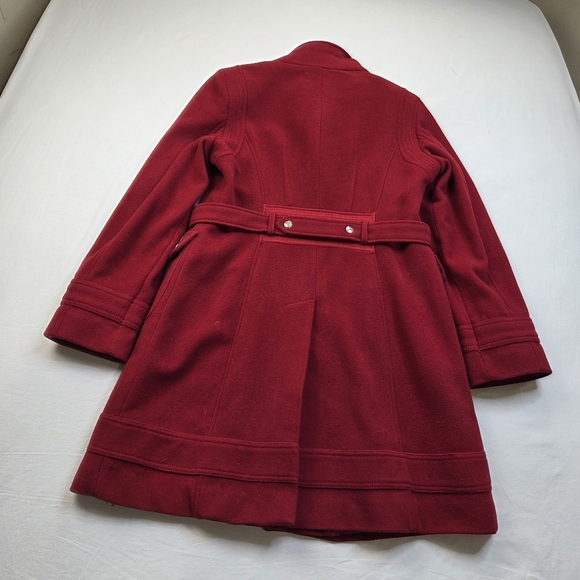 VTG Oscar de la Renta Red Wool Cashmere Coat Size 14  Belted Collar Detail - Picture 15 of 16